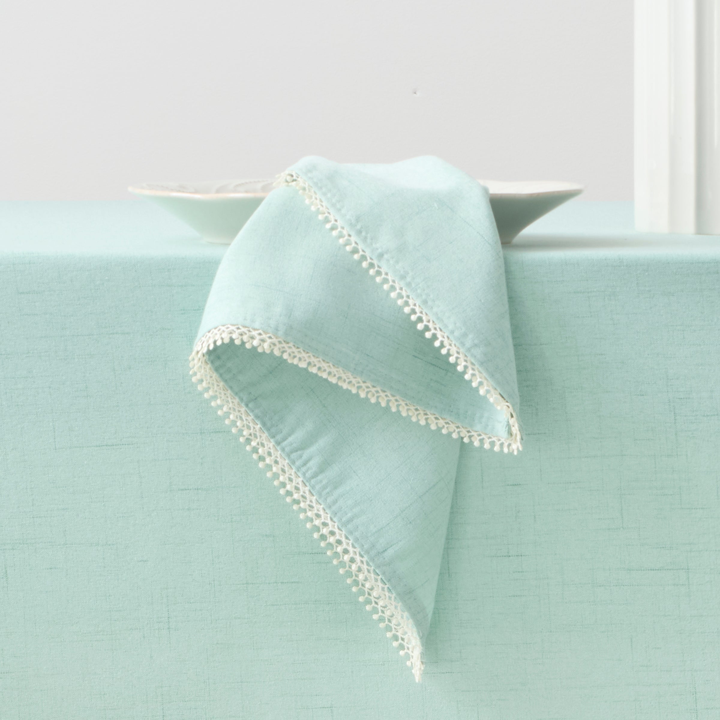 Lenox Westmore French Perle Solid Ice Blue Dinner Napkins, Set of 4
