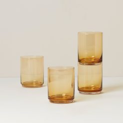 Lenox Westmore Tuscany Classics Stackable Amber Tall Glasses, Set of 4