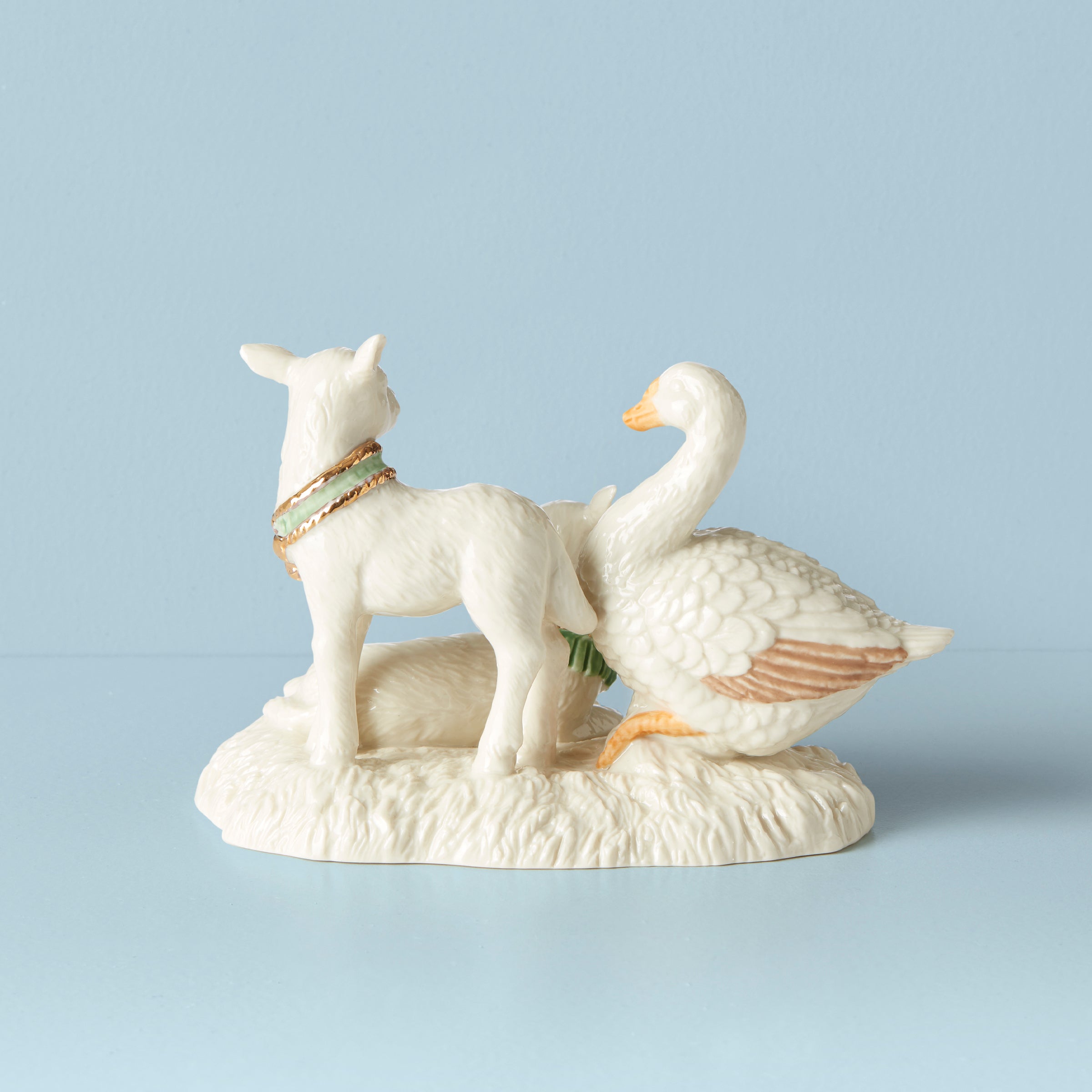 Lenox Westmore First Blessing Goose & Lambs Figurine - Image 2