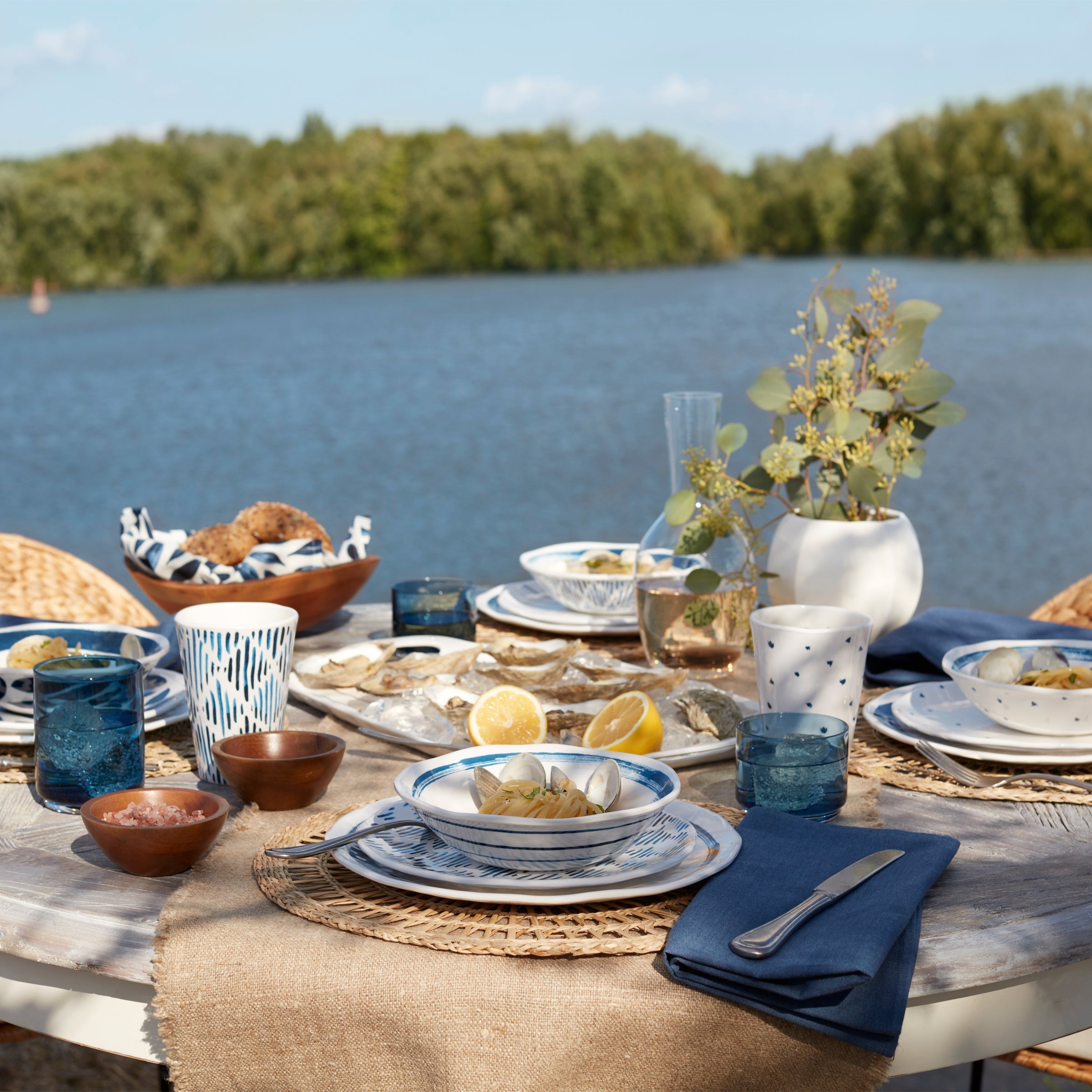 Lenox Westmore Blue Bay Melamine Dinner Plates, Set of 4 - Image 6