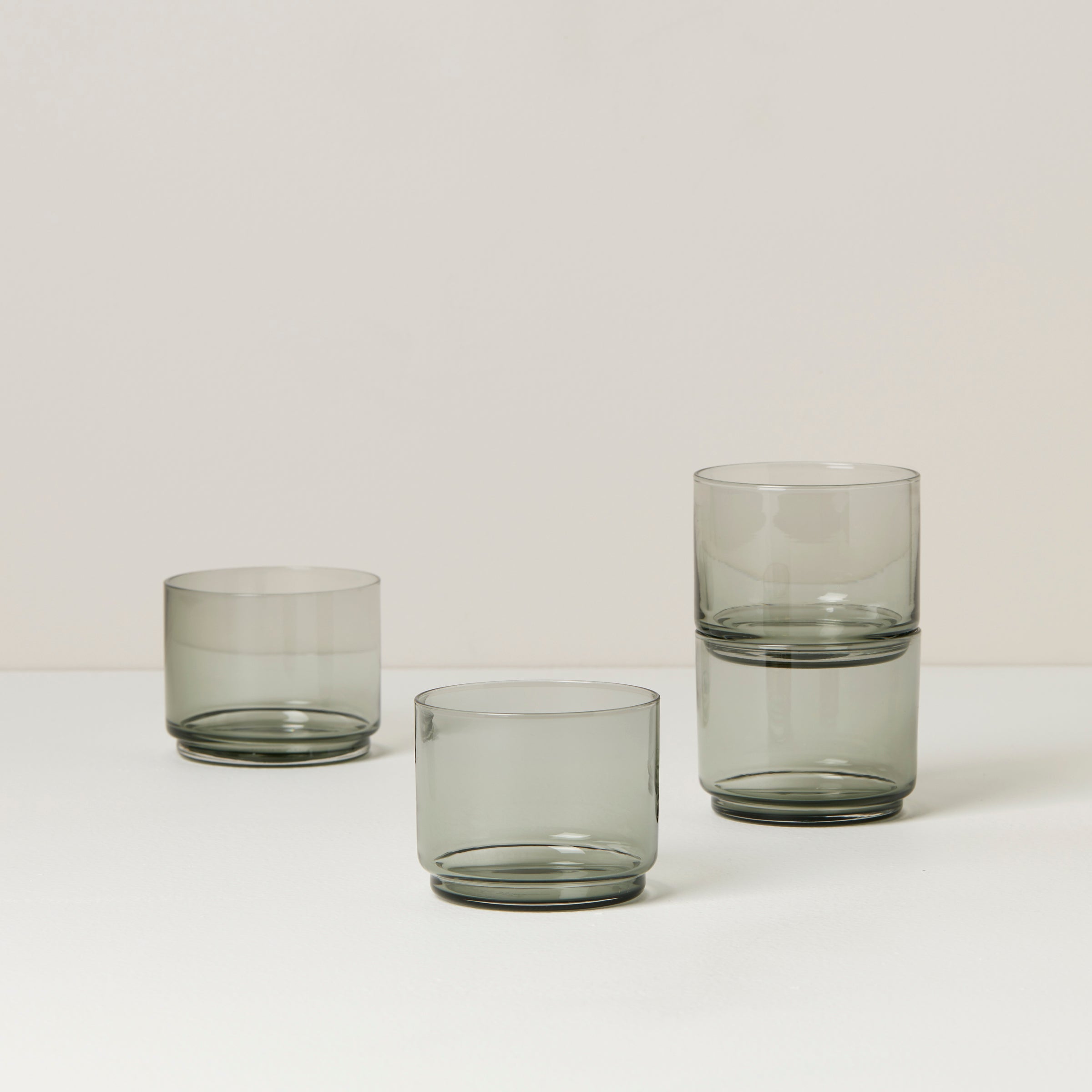 Lenox Westmore Tuscany Classics Stackable Smoke Short Glasses, Set of 4