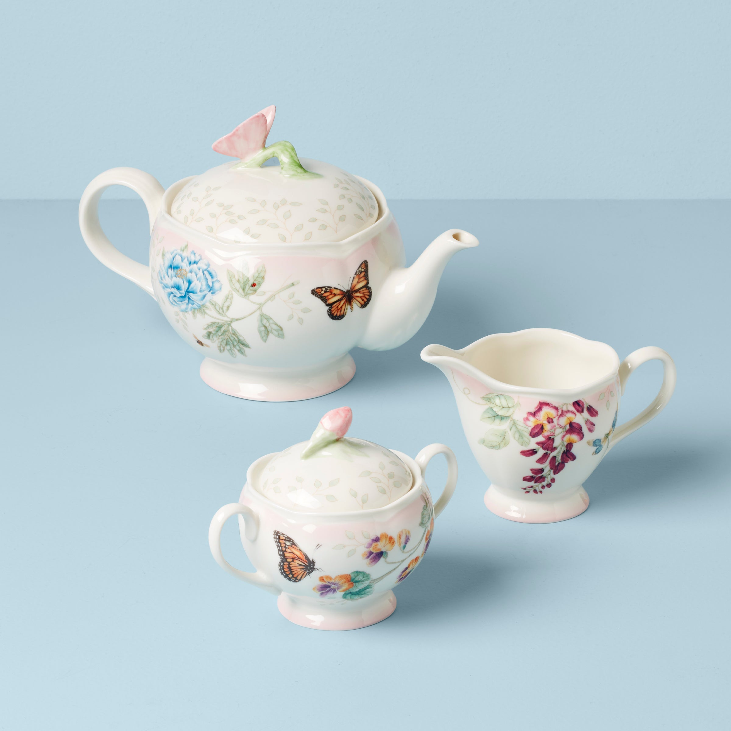 Lenox Westmore Butterfly Meadow Pink Ombre 5-Piece Tea Set