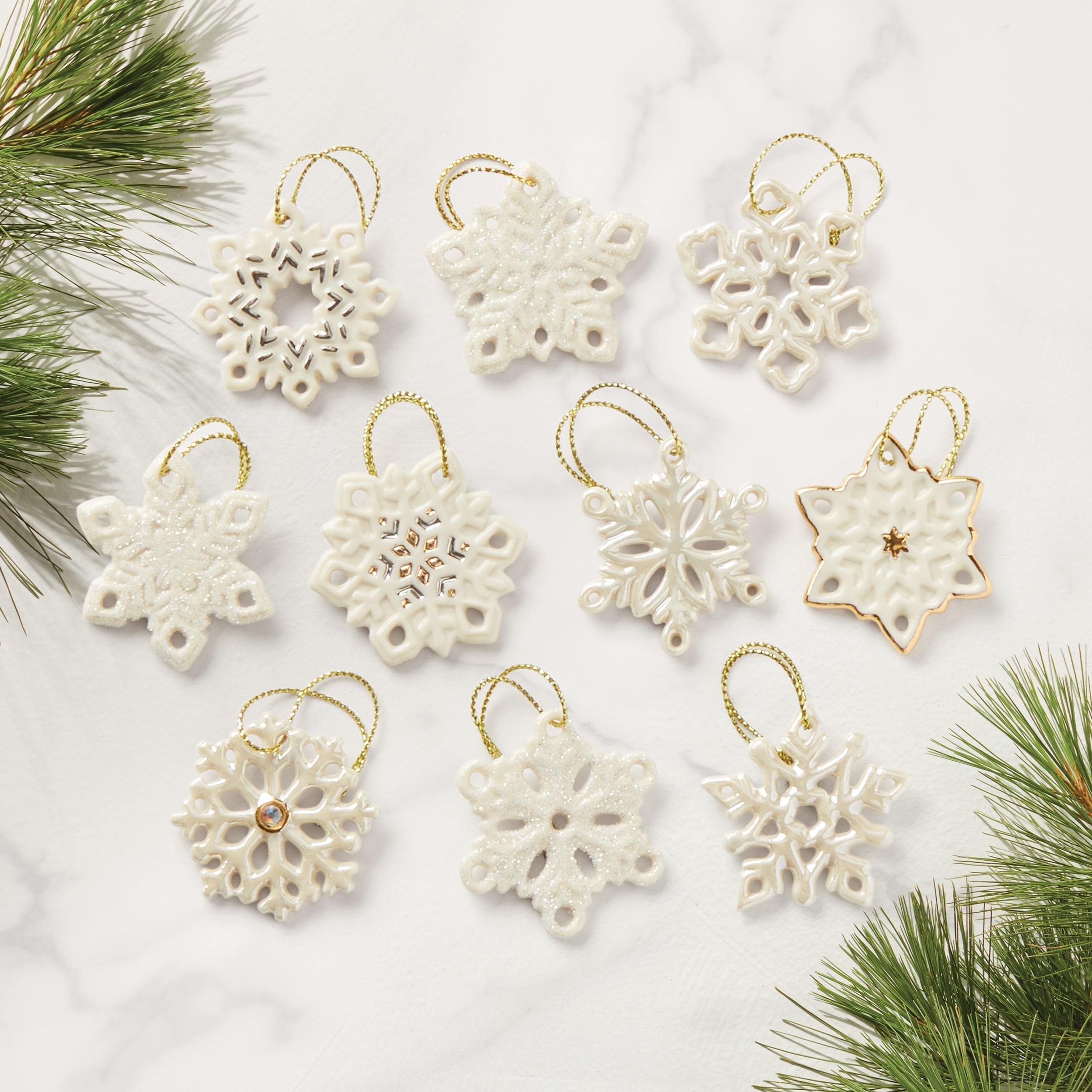 Lenox Westmore Snowflake 10-Piece Mini Ornament Set - Image 2