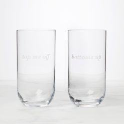 Lenox Westmore Bottoms Up & Top Me Off Highball Glasses, Set of 2