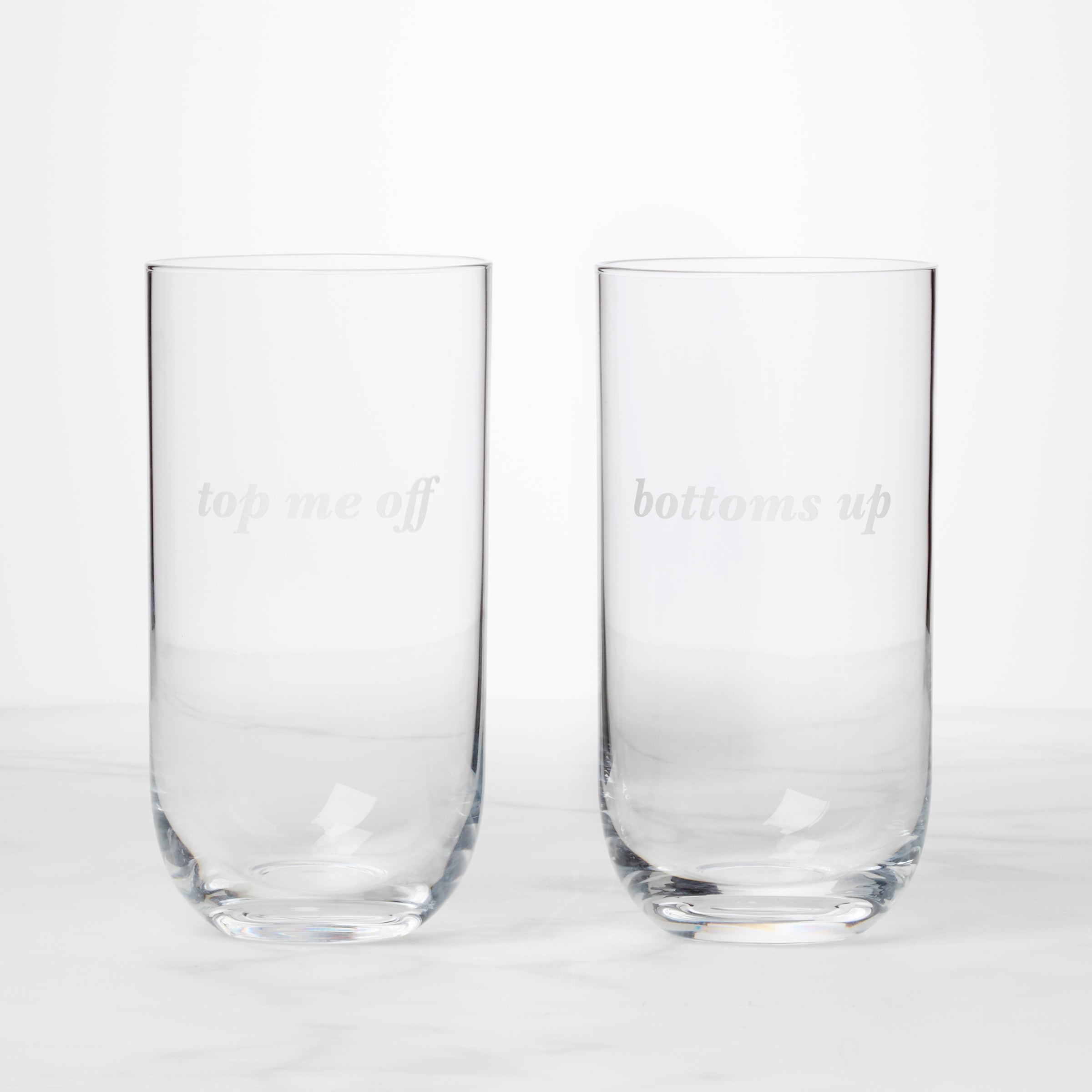 Lenox Westmore Bottoms Up & Top Me Off Highball Glasses, Set of 2