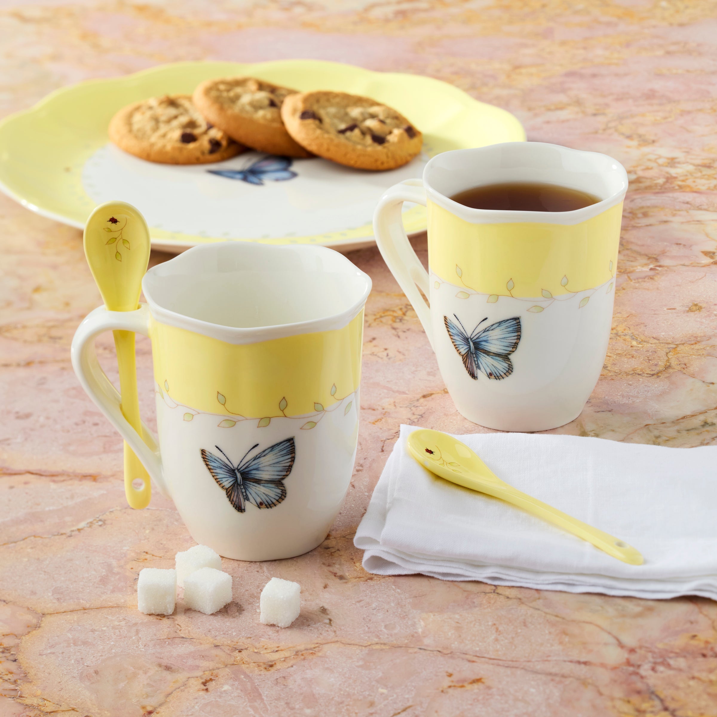 Lenox Westmore Butterfly Meadow Color Mugs with Spoons, Set of 8 - Image 6