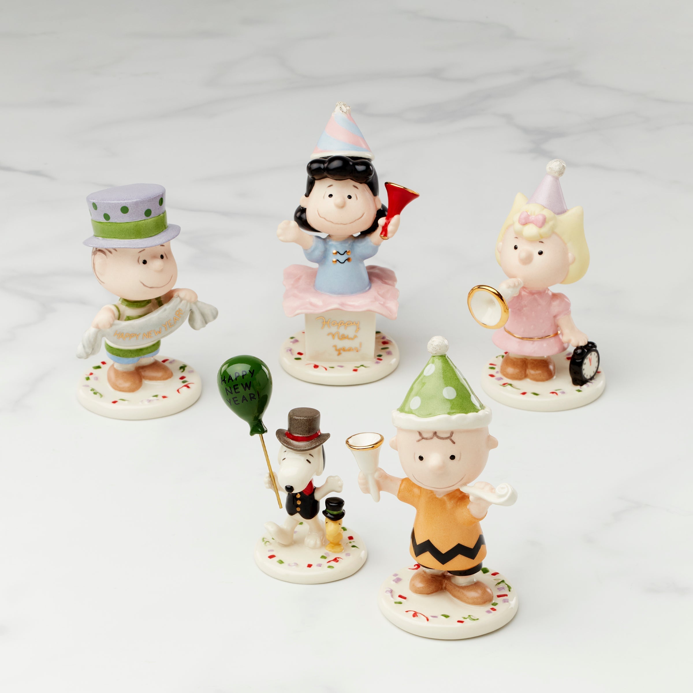 Lenox Westmore Happy New Year Charlie Brown 5-Piece Figurine Set