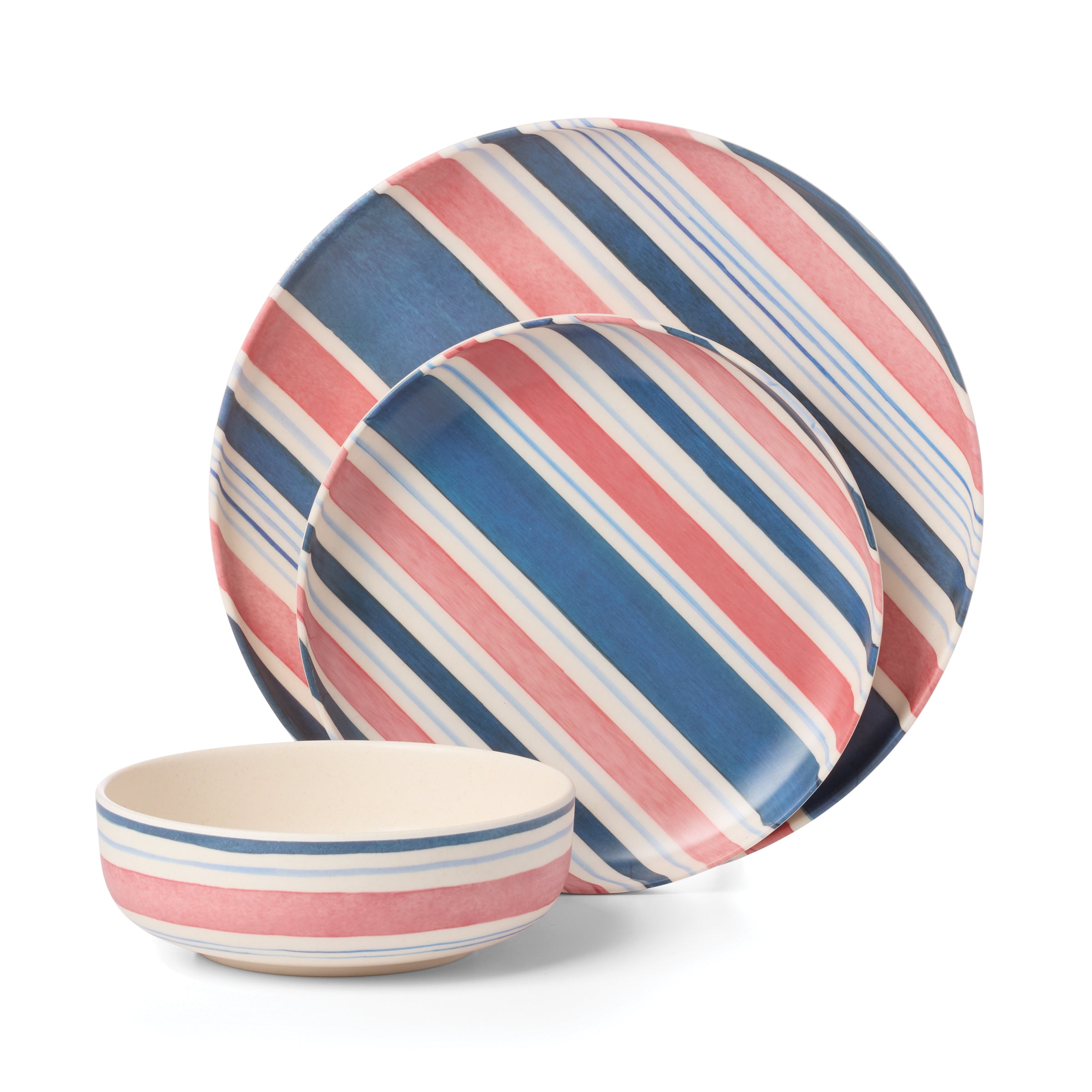 Lenox Westmore 24 Seven Melamine Stripe 12-Piece Dinnerware Set - Image 9
