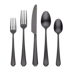 Alternative view of Lenox Westmore Geo Black Satin 20-Piece Flatware Set