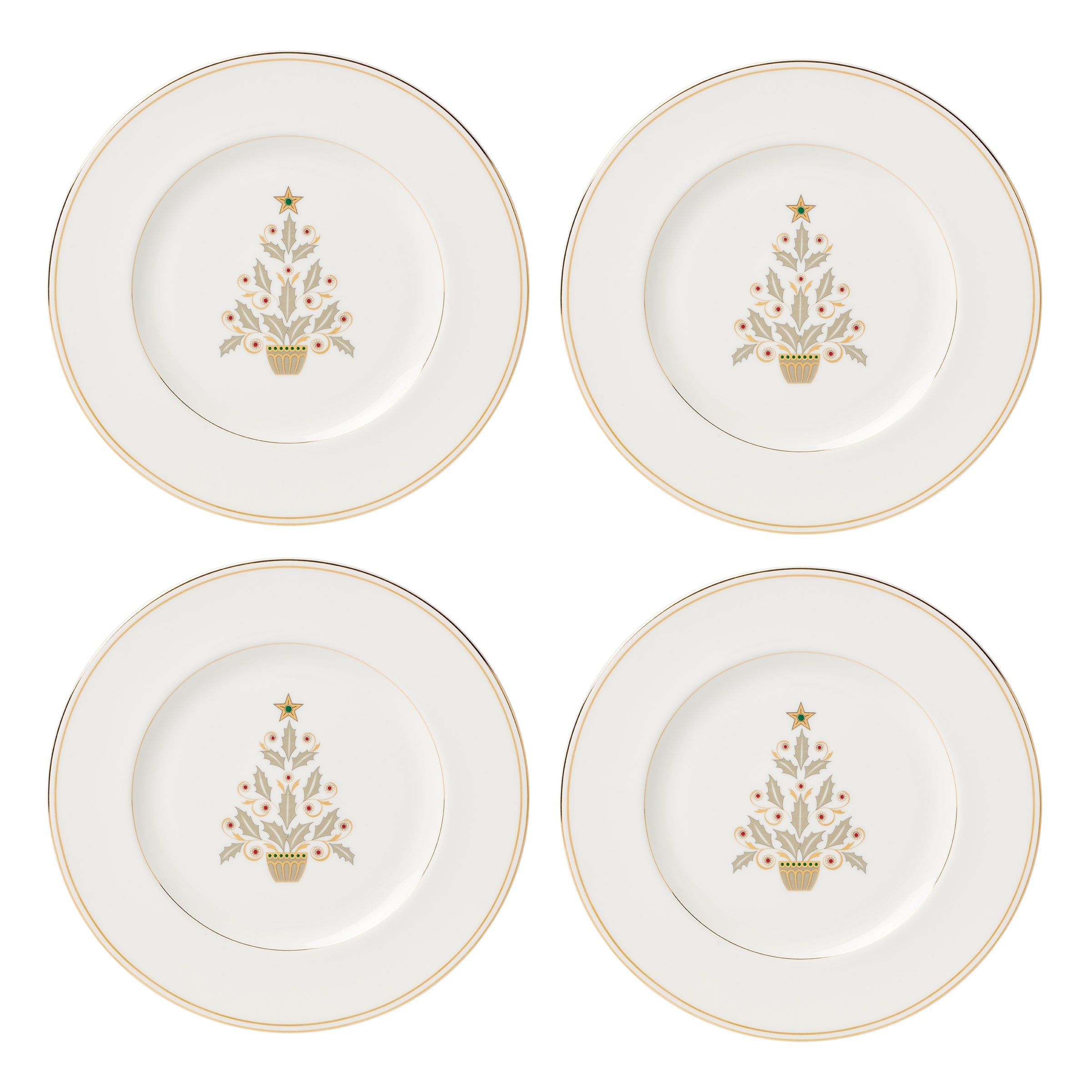Lenox Westmore Federal Gold Tree Accent Plates, Set of 4 - Image 5