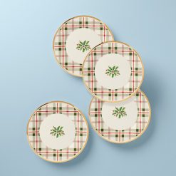 Lenox Westmore Holiday Plaid Accent Plates, Set of 4