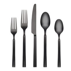 Lenox Westmore Gailann Black Satin 20-Piece Flatware Set