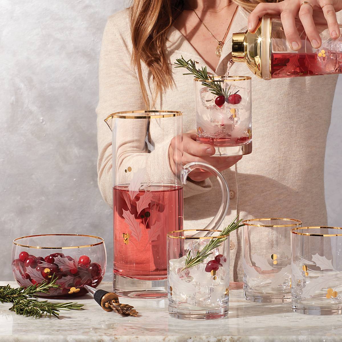 Lenox Westmore Holiday Gold Double Old Fashion Glasses, Set of 4 - Image 7