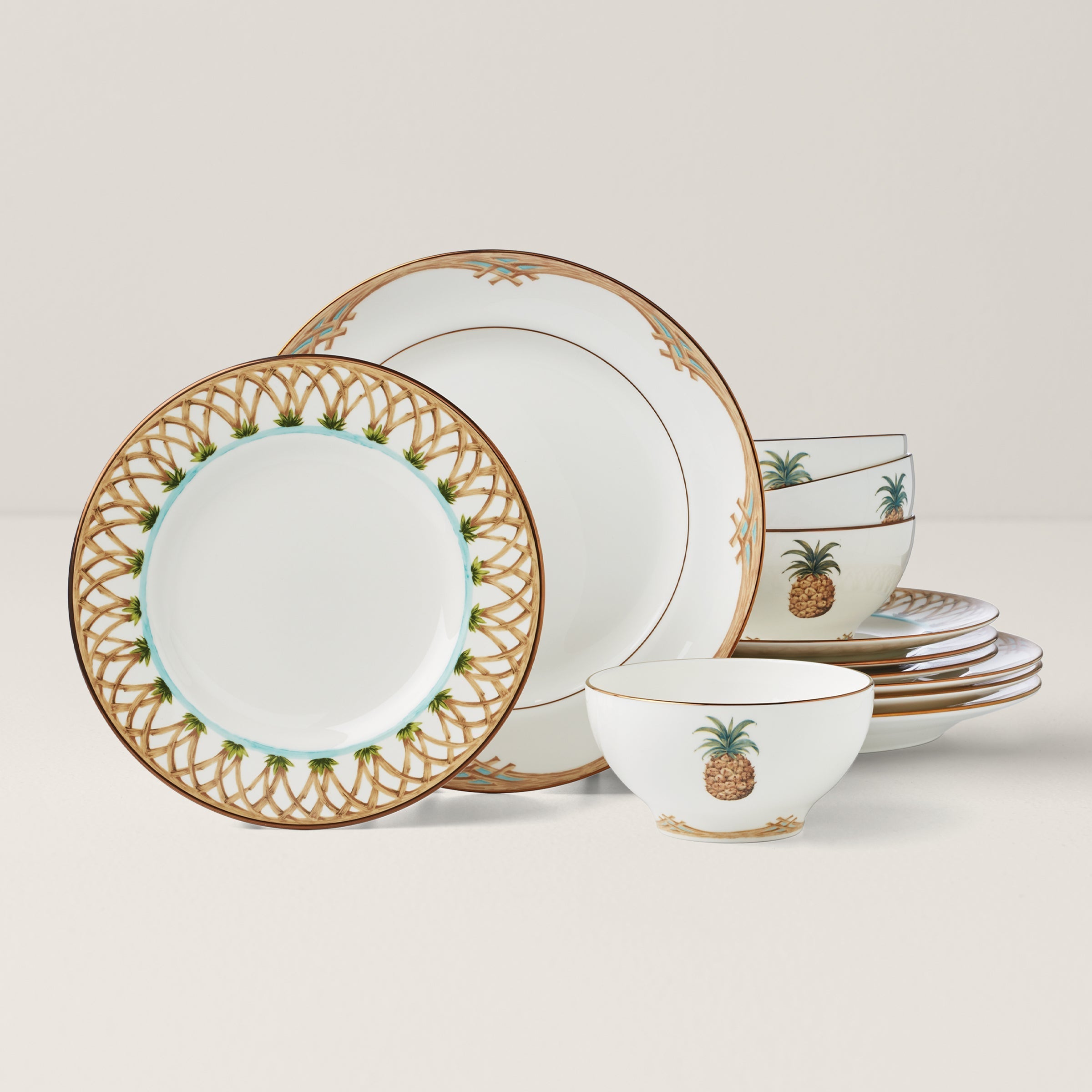 Lenox Westmore British Colonial Bamboo 12-Piece Dinnerware Set