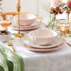 Alternative view of Lenox Westmore French Perle Scallop Blush 12-Piece Dinnerware Set