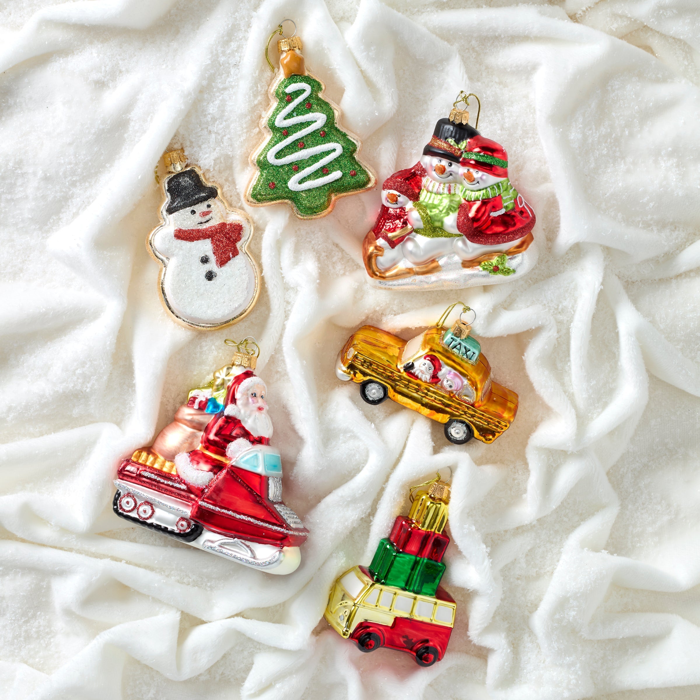 Lenox Westmore Retro Blown Glass Santa on Snowmobile Ornament - Image 2