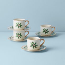 Lenox Westmore Holiday Espresso Cup & Saucer, Set of 4