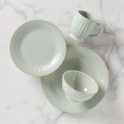 Lenox Westmore French Perle Groove Ice Blue 4-Piece Place Setting