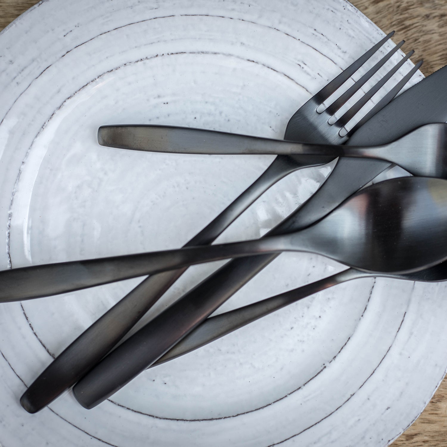 Lenox Westmore Averie Black Satin 20-Piece Flatware Set