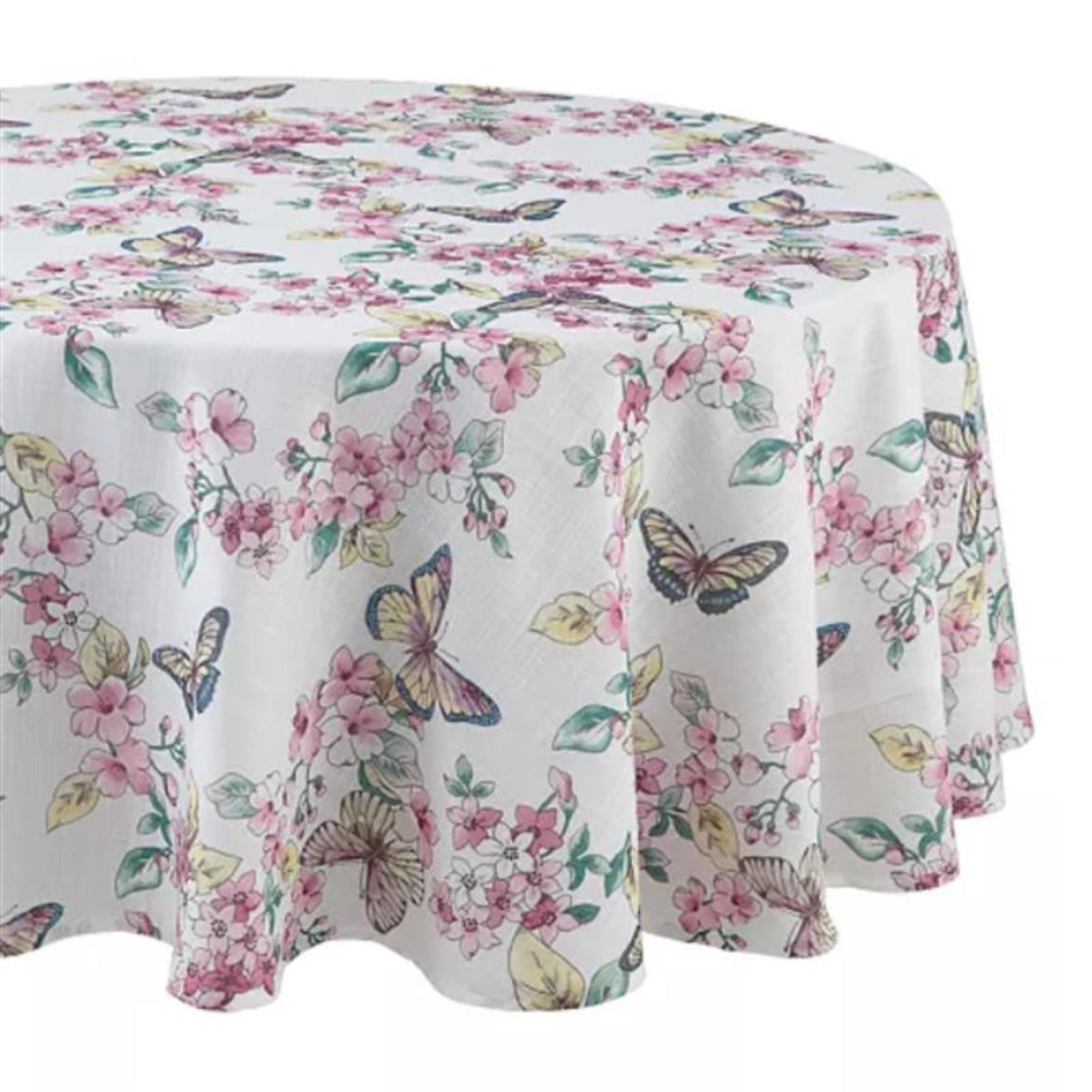 Lenox Westmore Butterfly Meadow Floral 70x70 Round Tablecloth