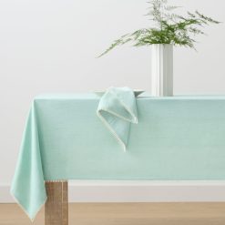 Alternative view of Lenox Westmore French Perle Solid Ice Blue 52x70 Tablecloth