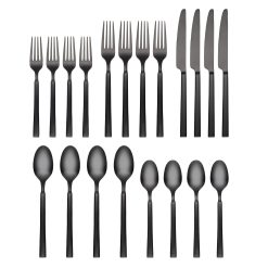 Alternative view of Lenox Westmore Gailann Black Satin 20-Piece Flatware Set