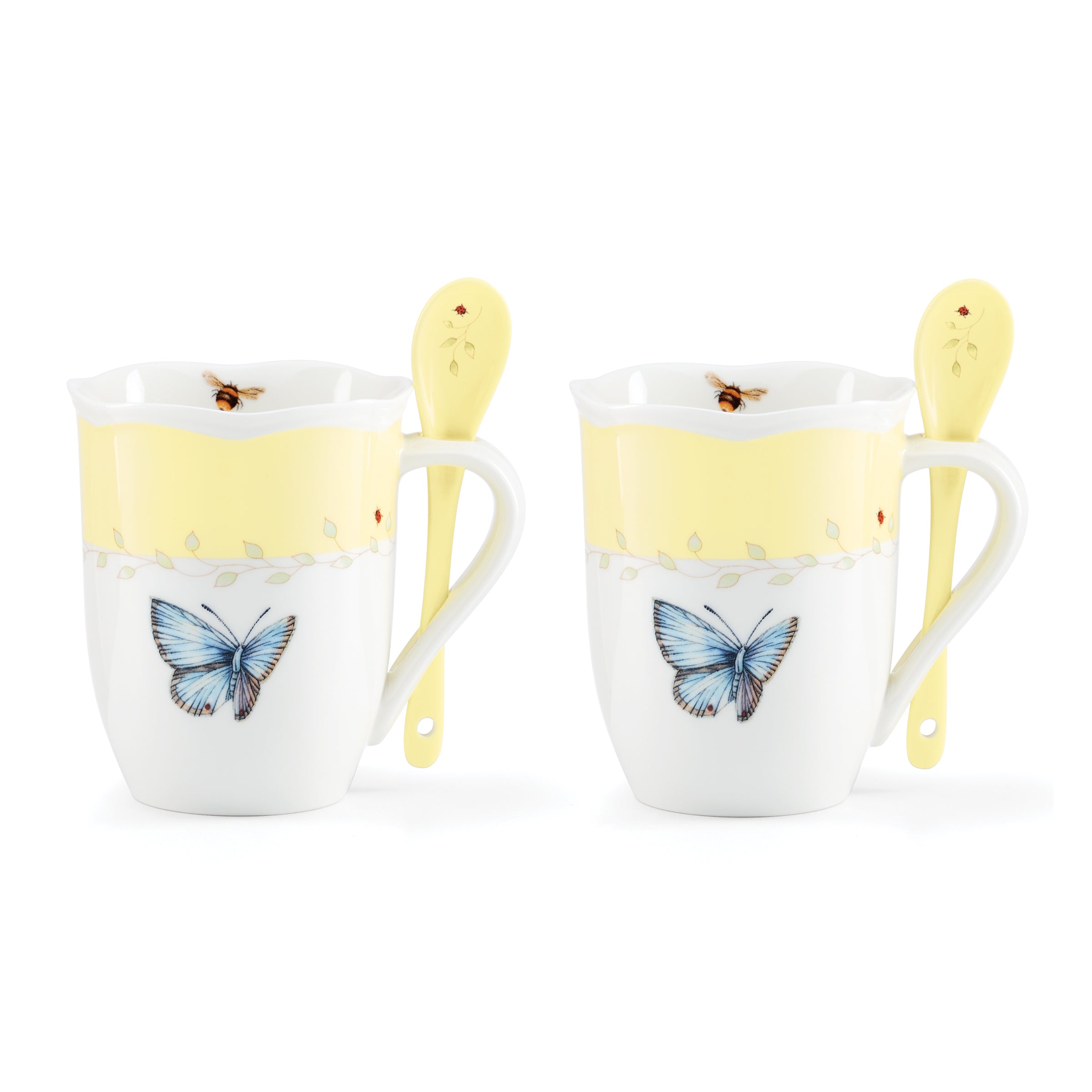 Lenox Westmore Butterfly Meadow Color Mugs with Spoons, Set of 8 - Image 10