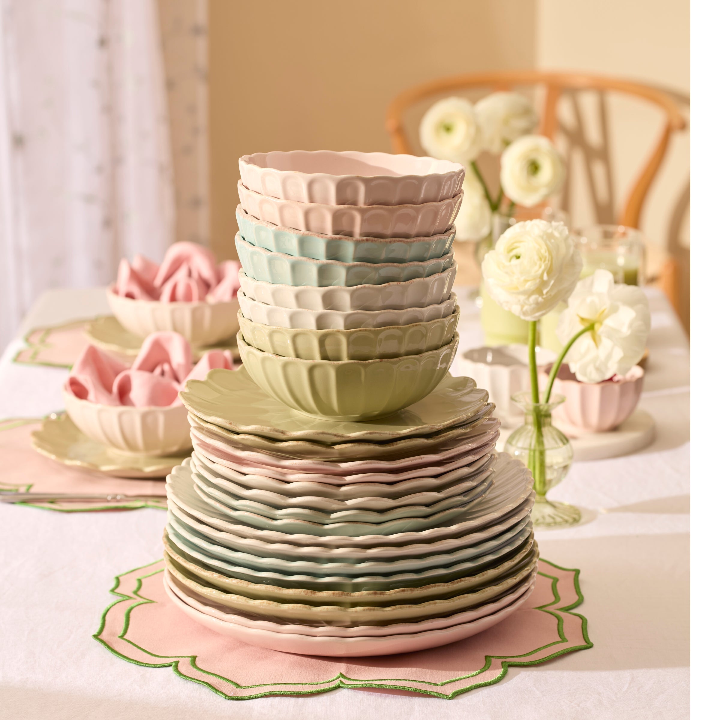 Lenox Westmore French Perle Scallop Matcha 24-Piece Dinnerware Set - Image 6