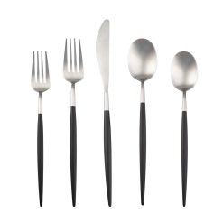 Lenox Westmore Evora Satin POM Black 20-Piece Flatware Set