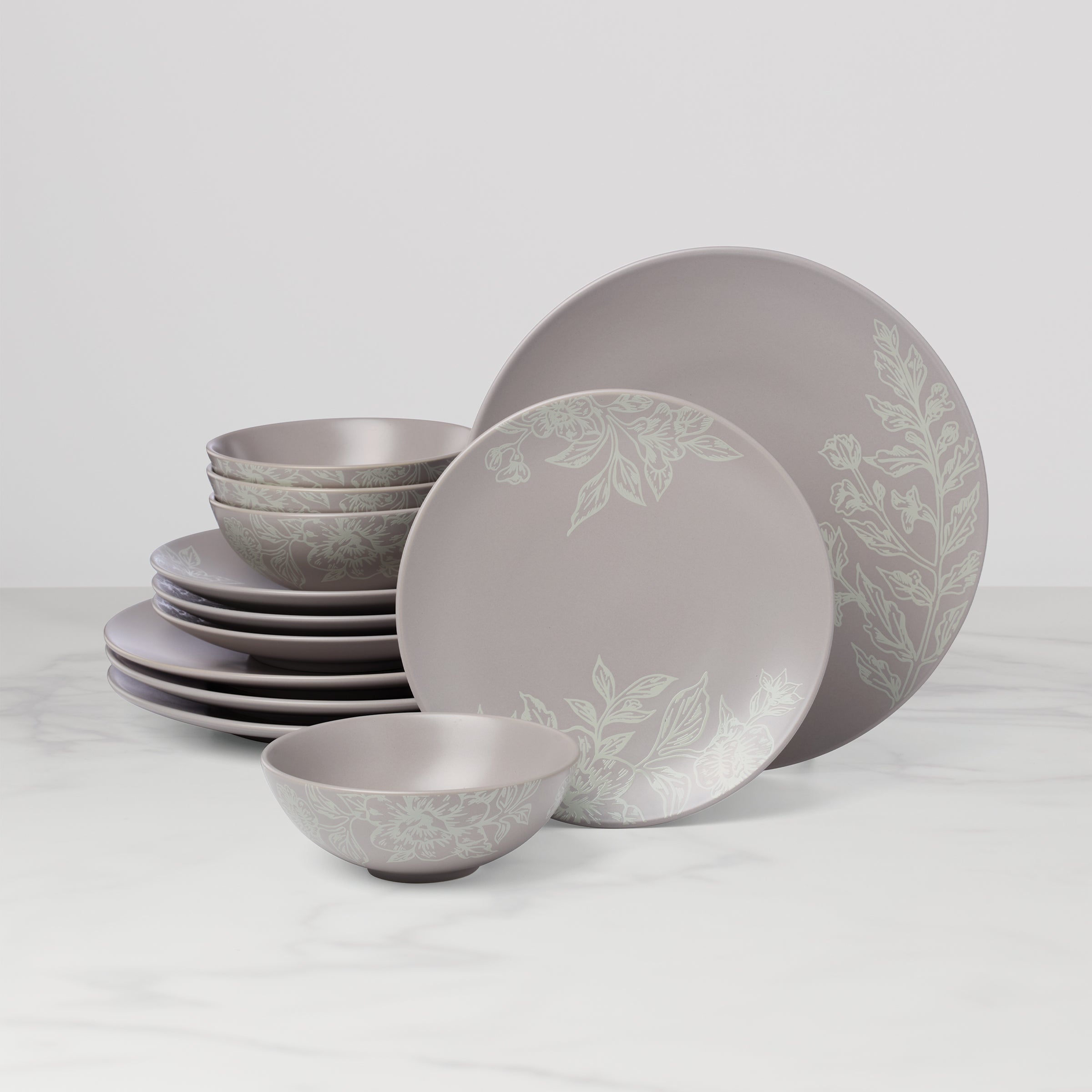 Lenox Westmore Roseto Pumice 12-Piece Dinnerware Set