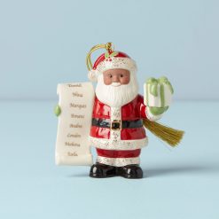 Lenox Westmore Personalized African American Santa with List Ornament