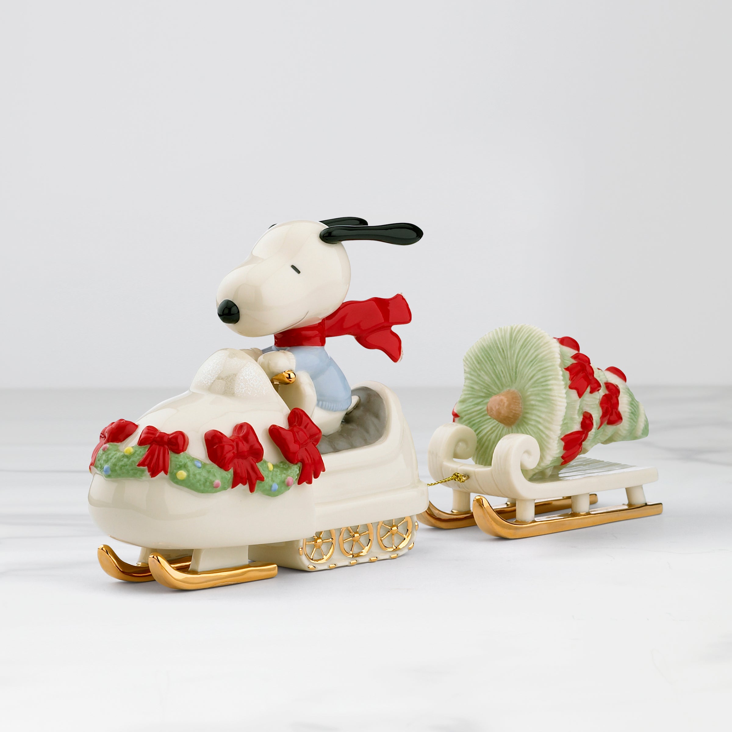 Lenox Westmore Snowmobiling with Snoopy Figurine