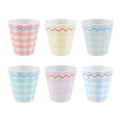 Lenox Westmore Gingham Reusable Cups, Set of 6
