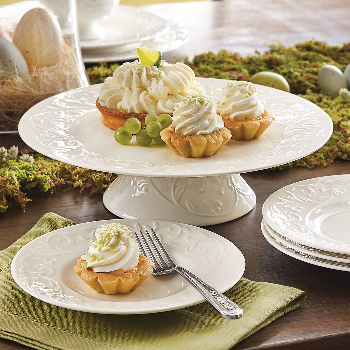 Lenox Westmore Opal Innocence Carved 4-Piece Plate Set - Image 3