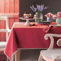 Alternative view of Lenox Westmore French Perle Red 60x84 Tablecloth