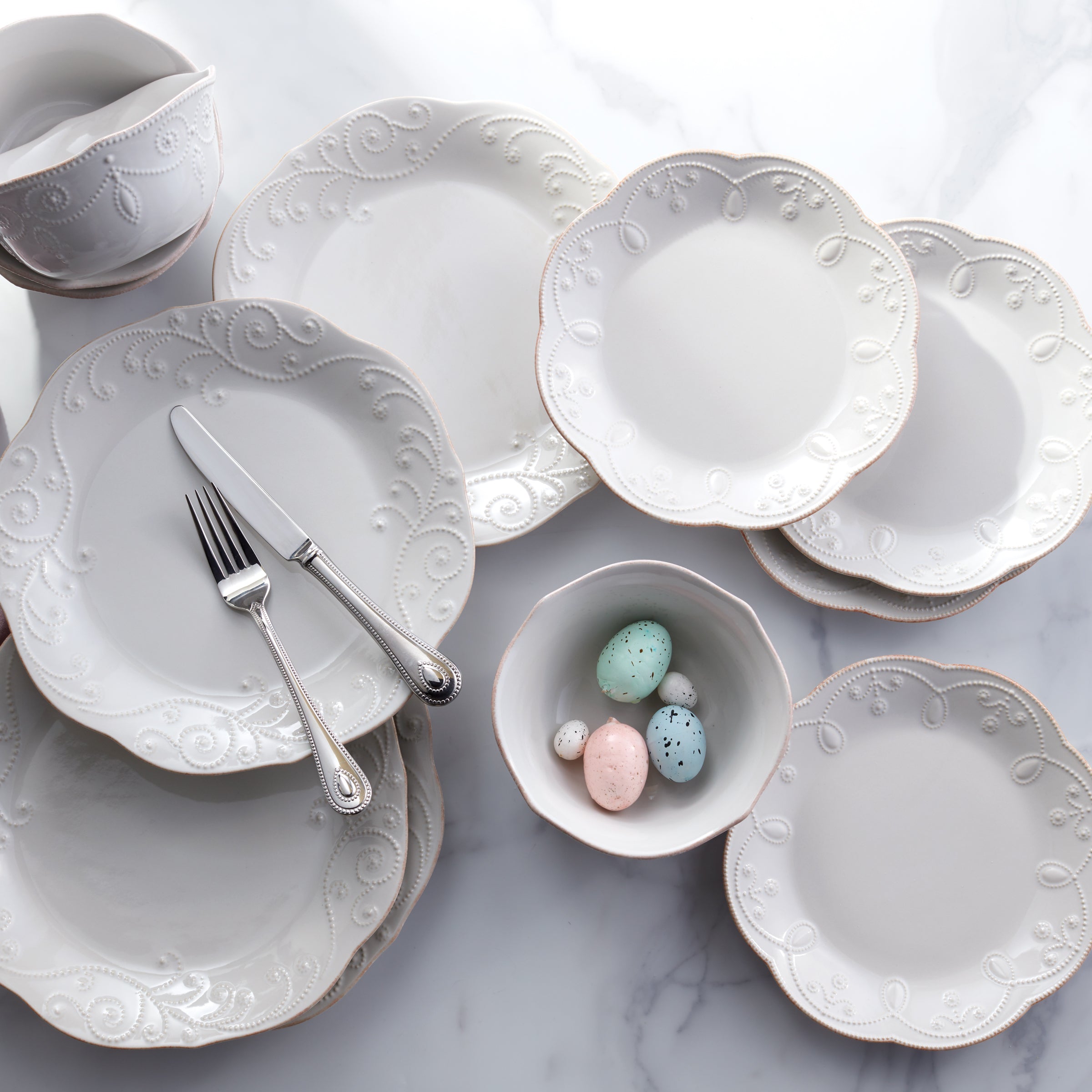 Lenox Westmore French Perle White 12-Piece Dinnerware Set - Image 2
