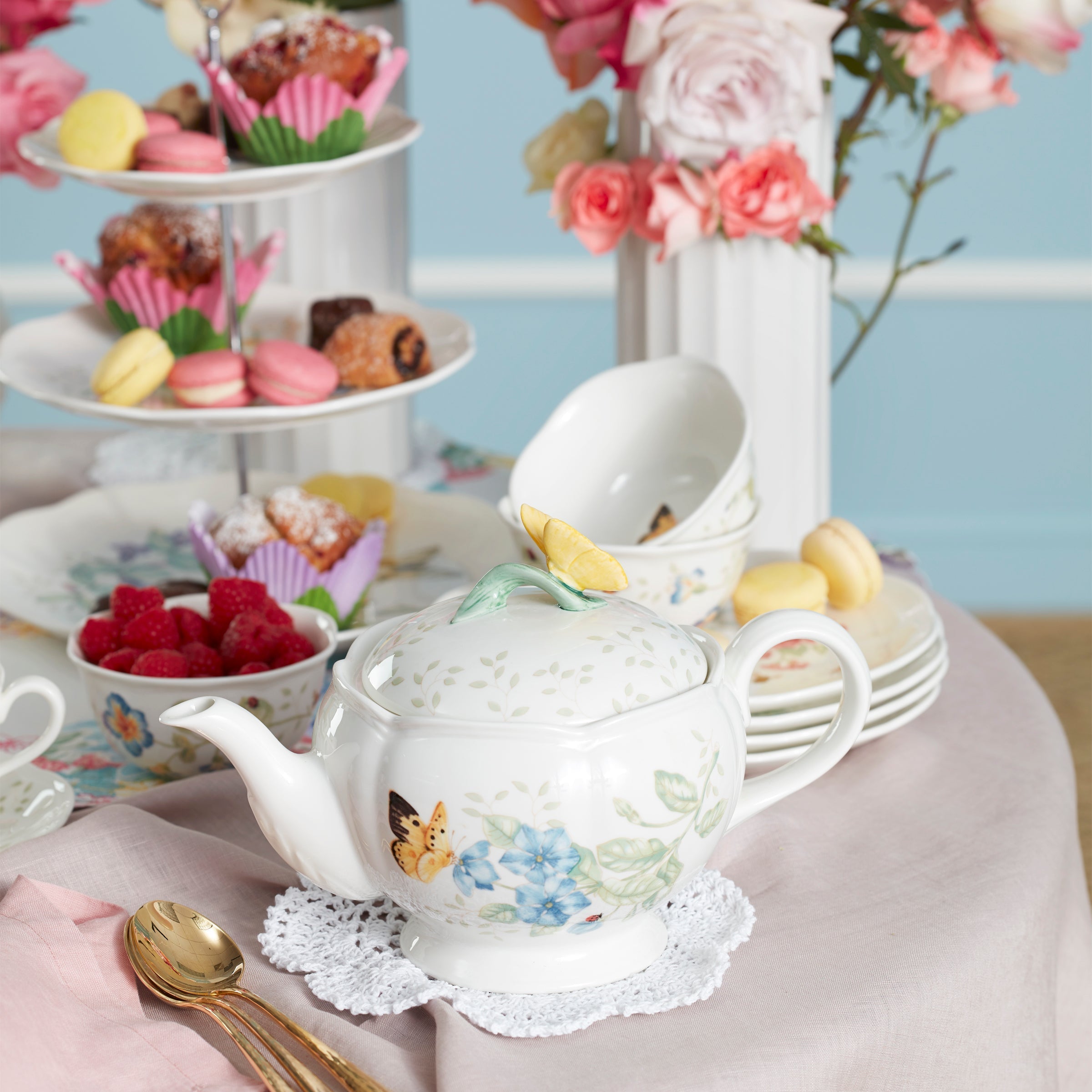 Lenox Westmore Butterfly Meadow 9-Piece Tea Set - Image 2
