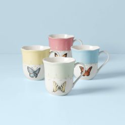 Lenox Westmore Butterfly Meadow Colors Mugs, Set of 4