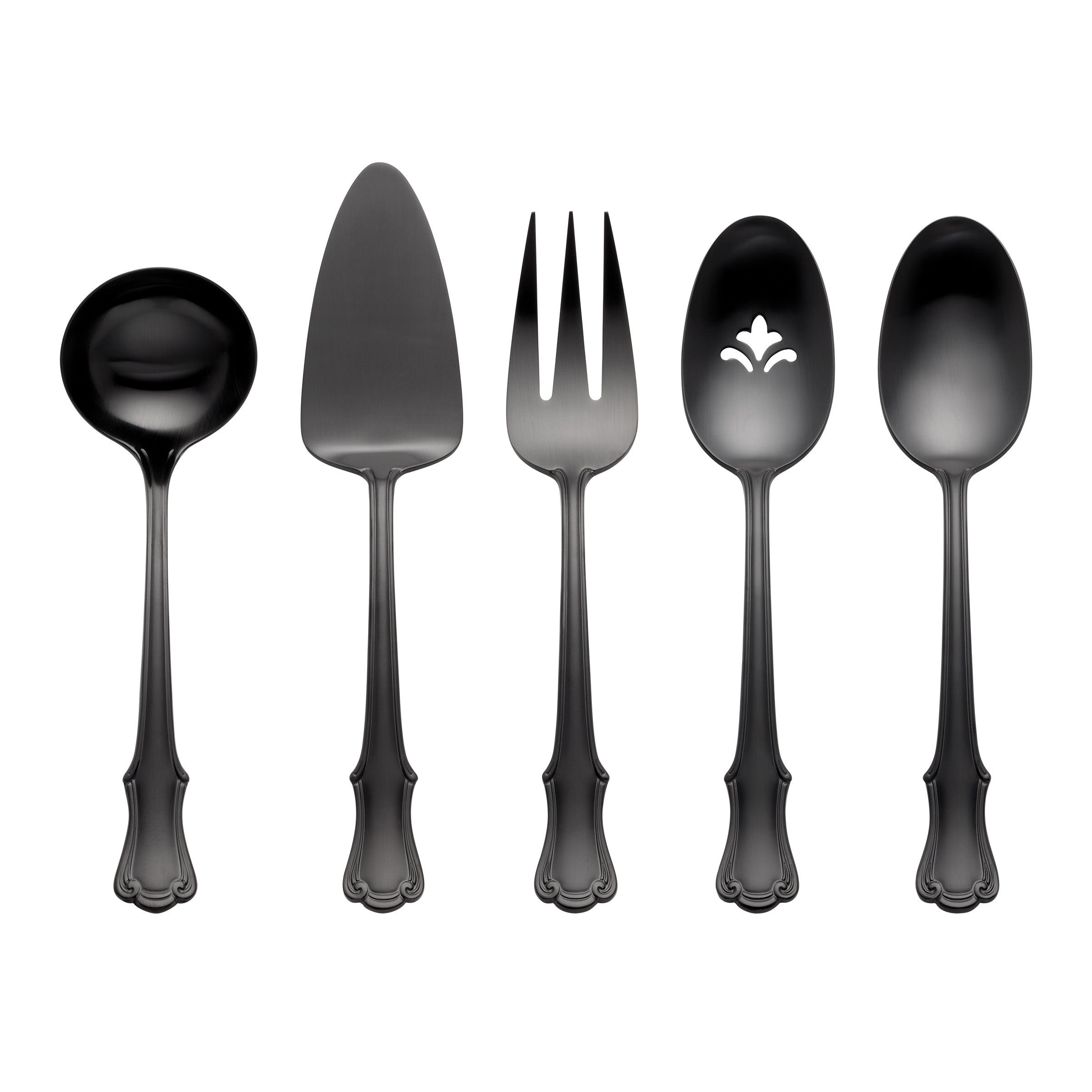 Lenox Westmore James Street Black Satin 5-Piece Hostess Set