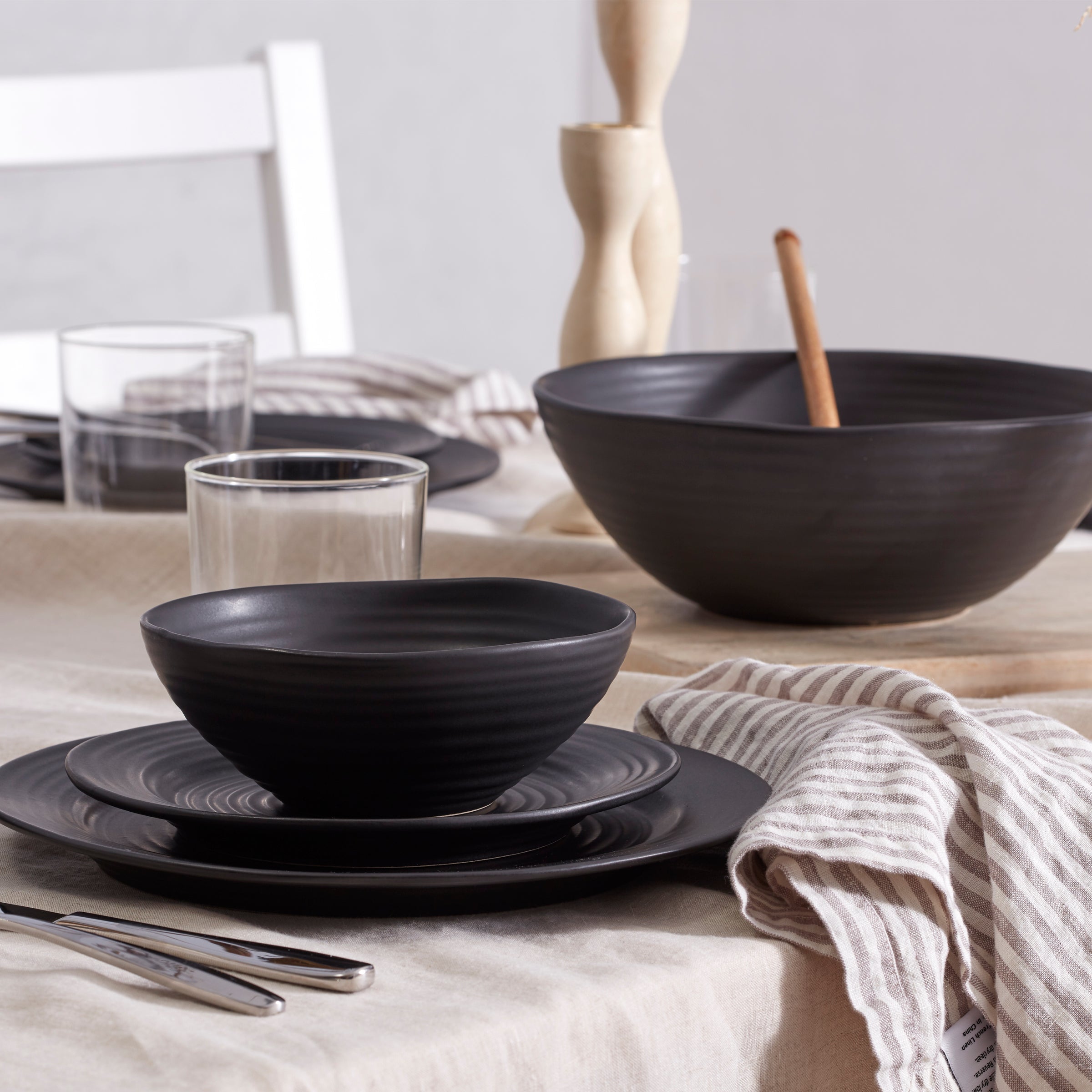 Lenox Westmore Ridge Black 12-Piece Dinnerware Set - Image 14