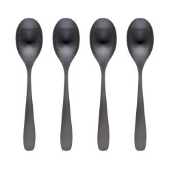 Lenox Westmore Eliana Black Satin Dinner Spoons, Set of 4
