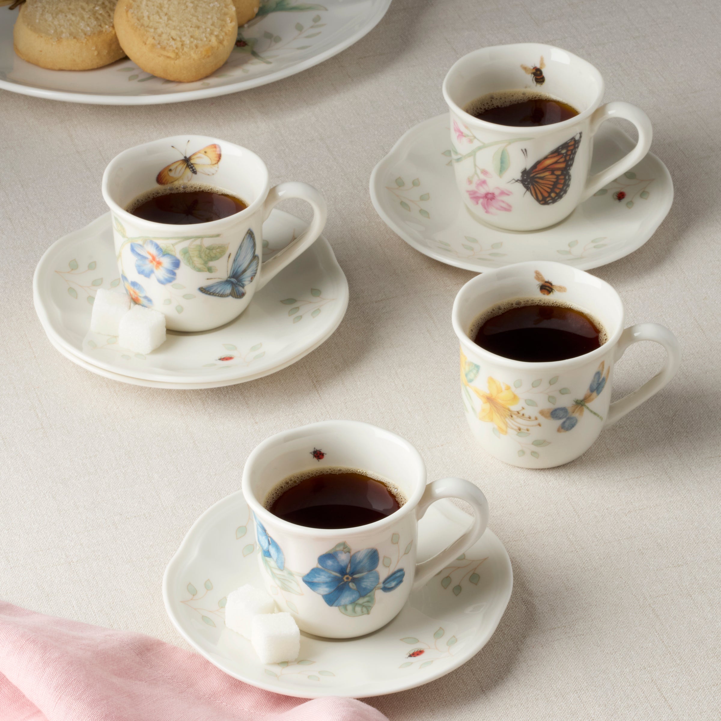 Lenox Westmore Butterfly Meadow Espresso Cup & Saucers, Set of 4 - Image 3