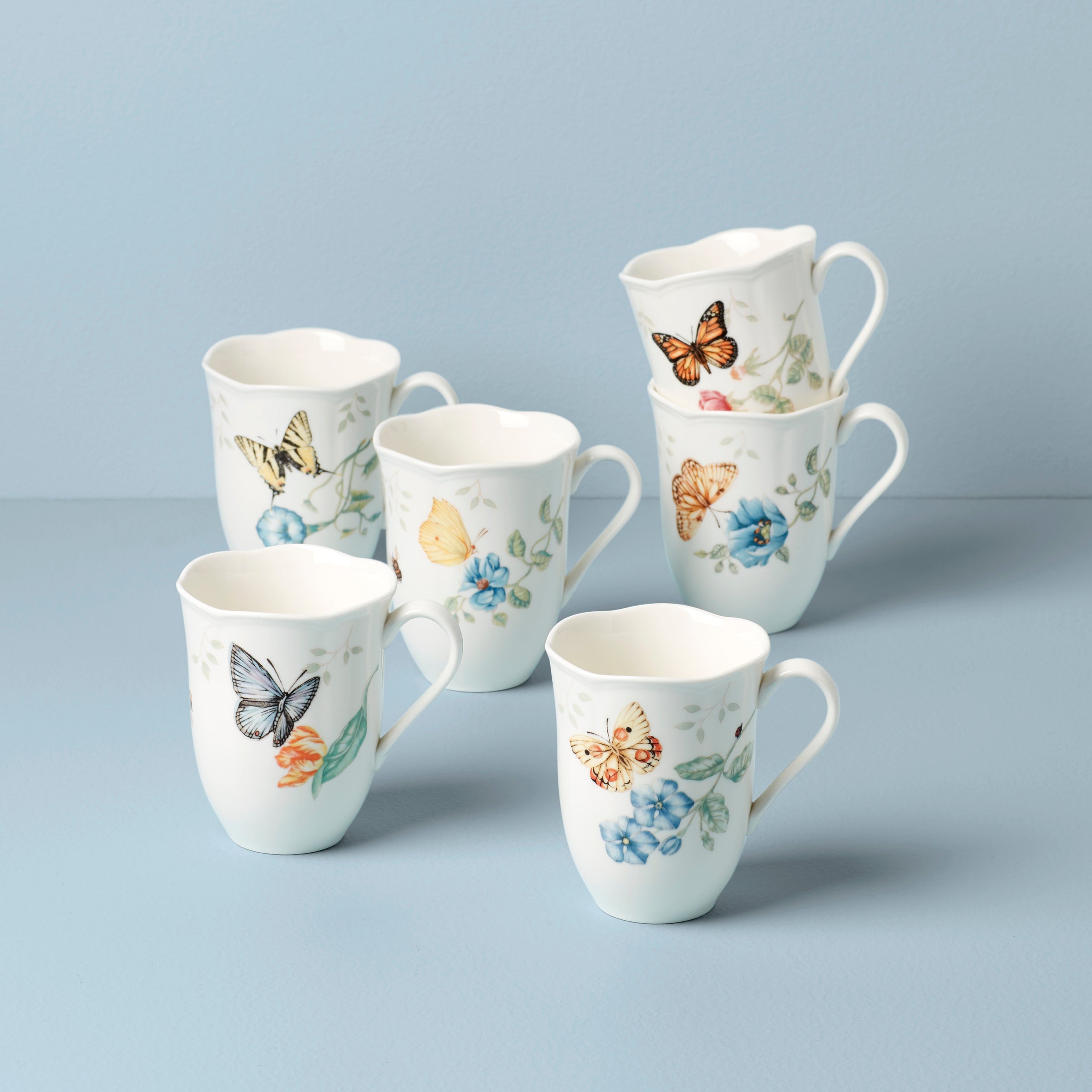 Lenox Westmore Butterfly Meadow Mugs, Set of 6