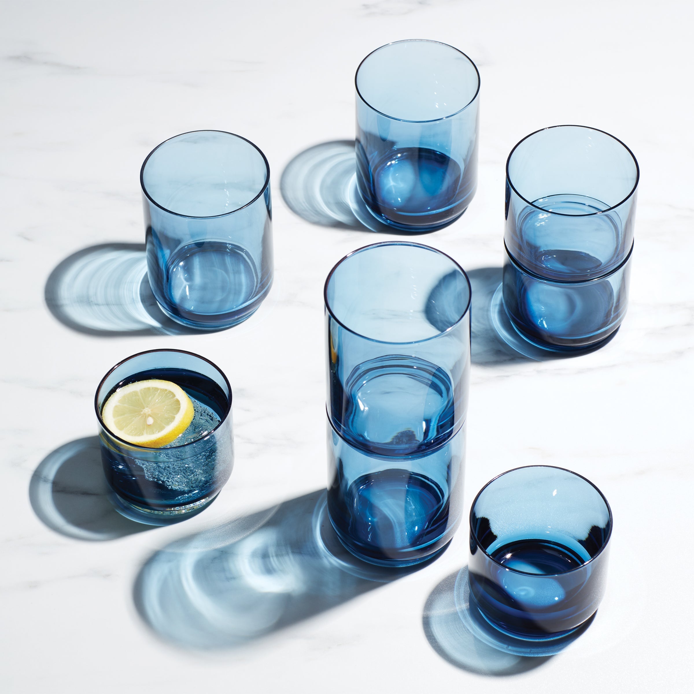 Lenox Westmore Tuscany Classics Stackable Blue Tall Glasses, Set of 4 - Image 2