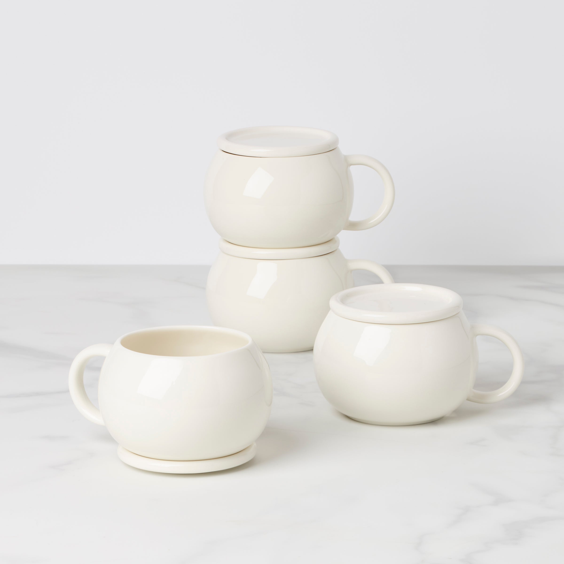 Lenox Westmore Quirk Mugs with Coaster, Set of 4
