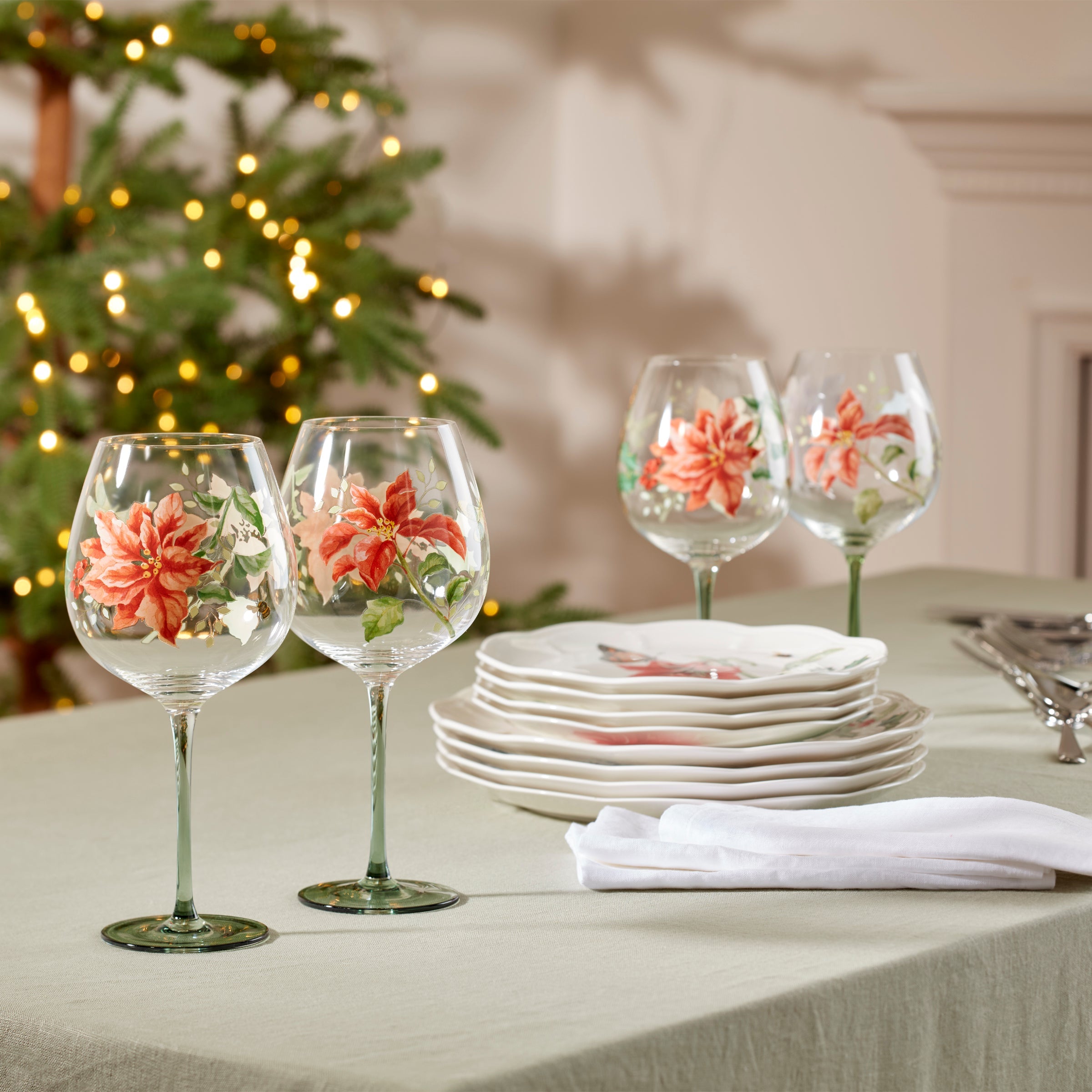 Lenox Westmore Butterfly Meadow Holiday Balloon Glasses, Set of 4 - Image 3