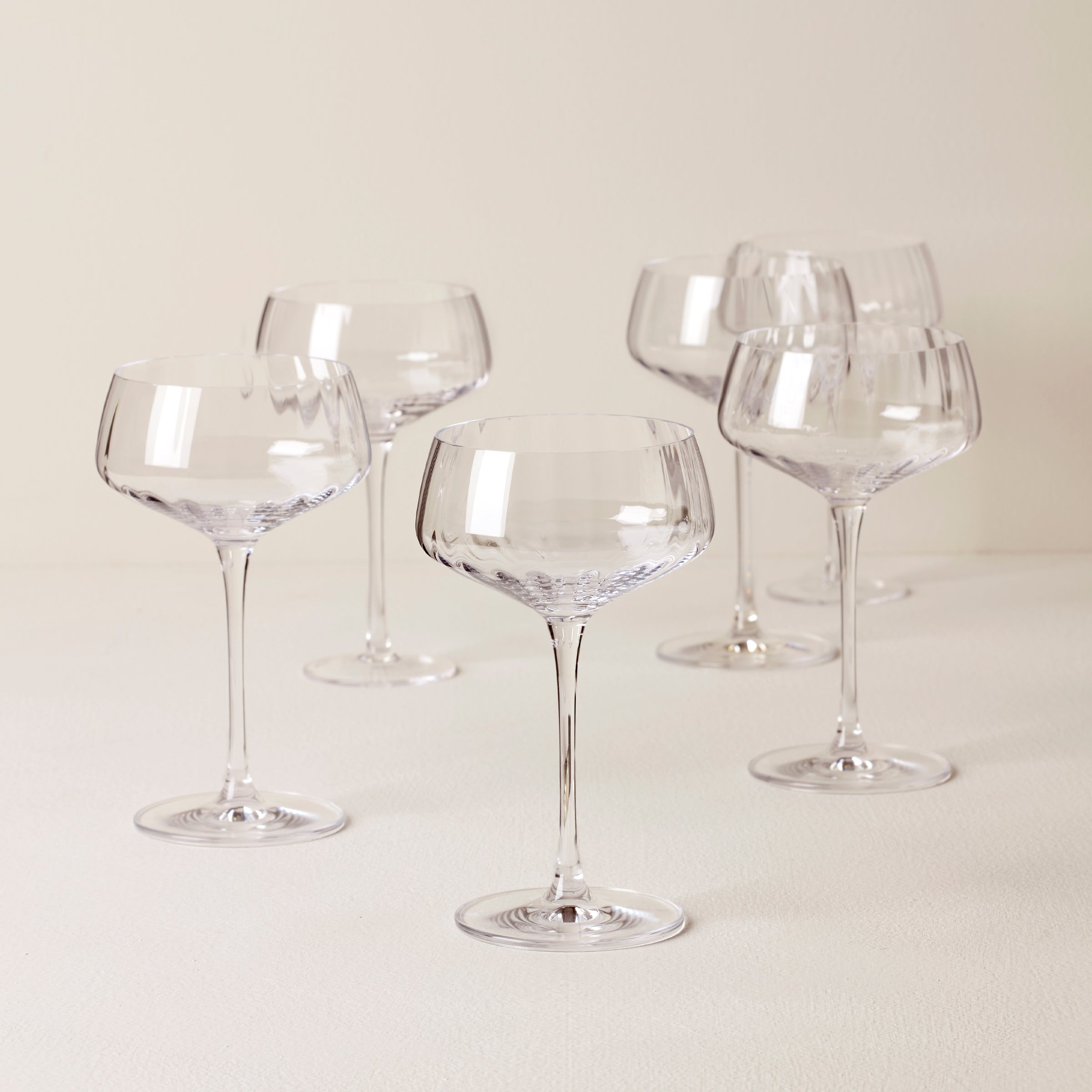 Lenox Westmore Tuscany Classics Angled Optic Coupe Glasses, Set of 6