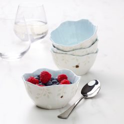 Alternative view of Lenox Westmore Butterfly Meadow Floral Blue Dessert Bowls, Set of 4