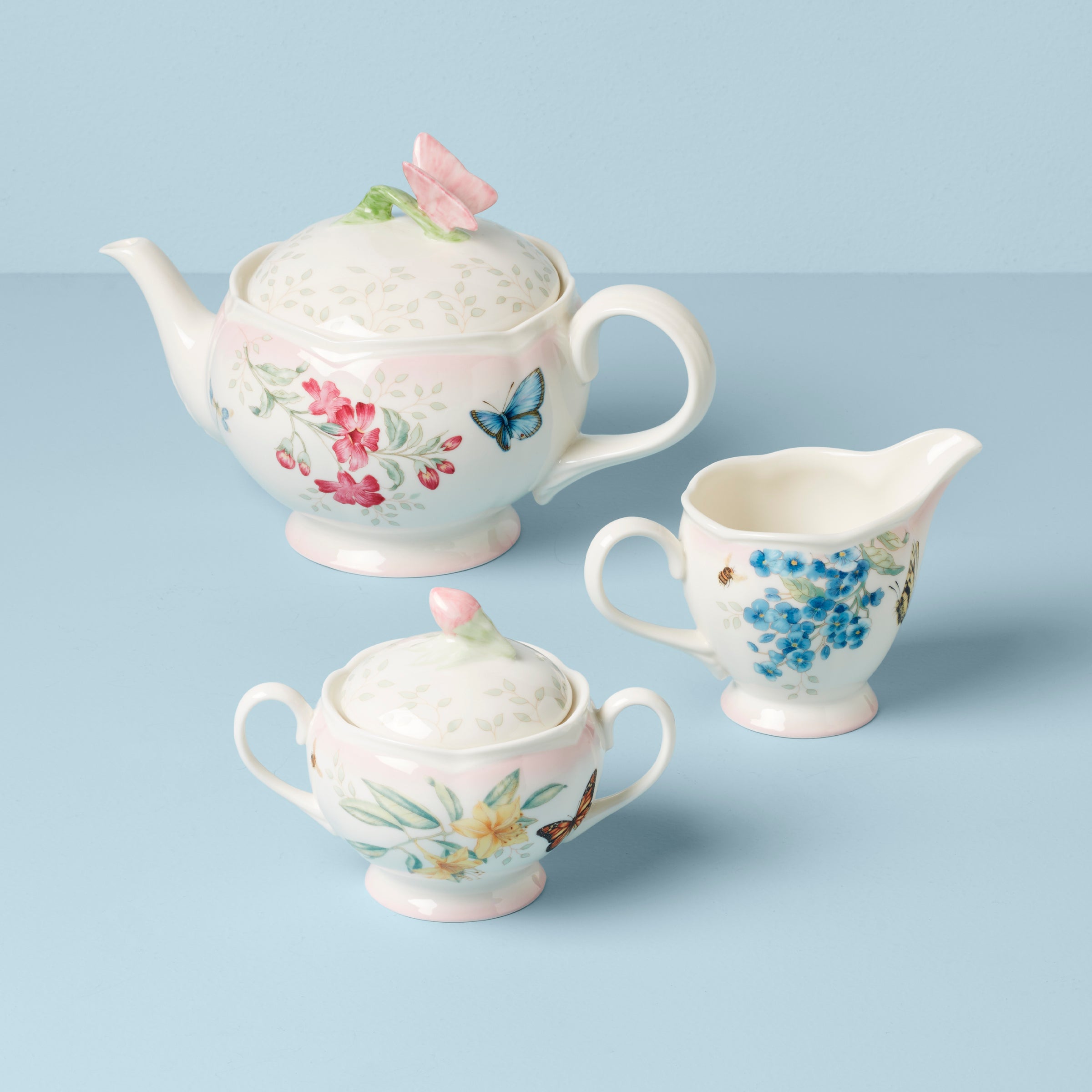 Lenox Westmore Butterfly Meadow Pink Ombre 5-Piece Tea Set - Image 2