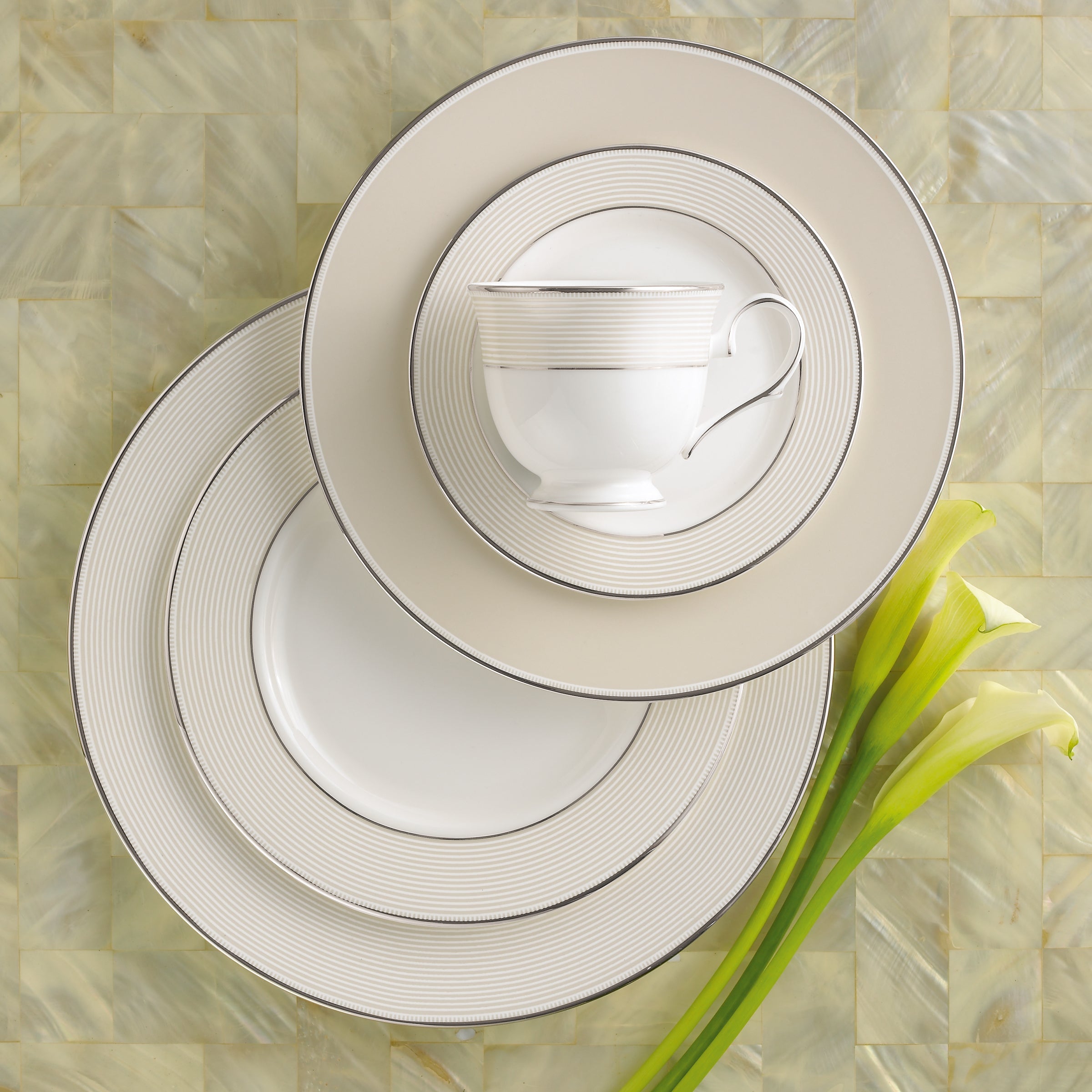 Lenox Westmore Opal Innocence Stripe 5-Piece Place Setting - Image 2